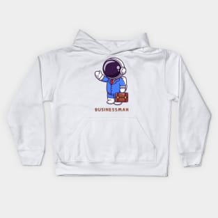 Cute astronaut businessman cartoon Kids Hoodie